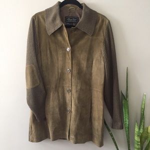 Wool & Suede Green Elbow Patch Jacket Terry Lewis